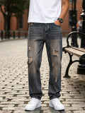 Distressed Ripped Denim Pants For Men
