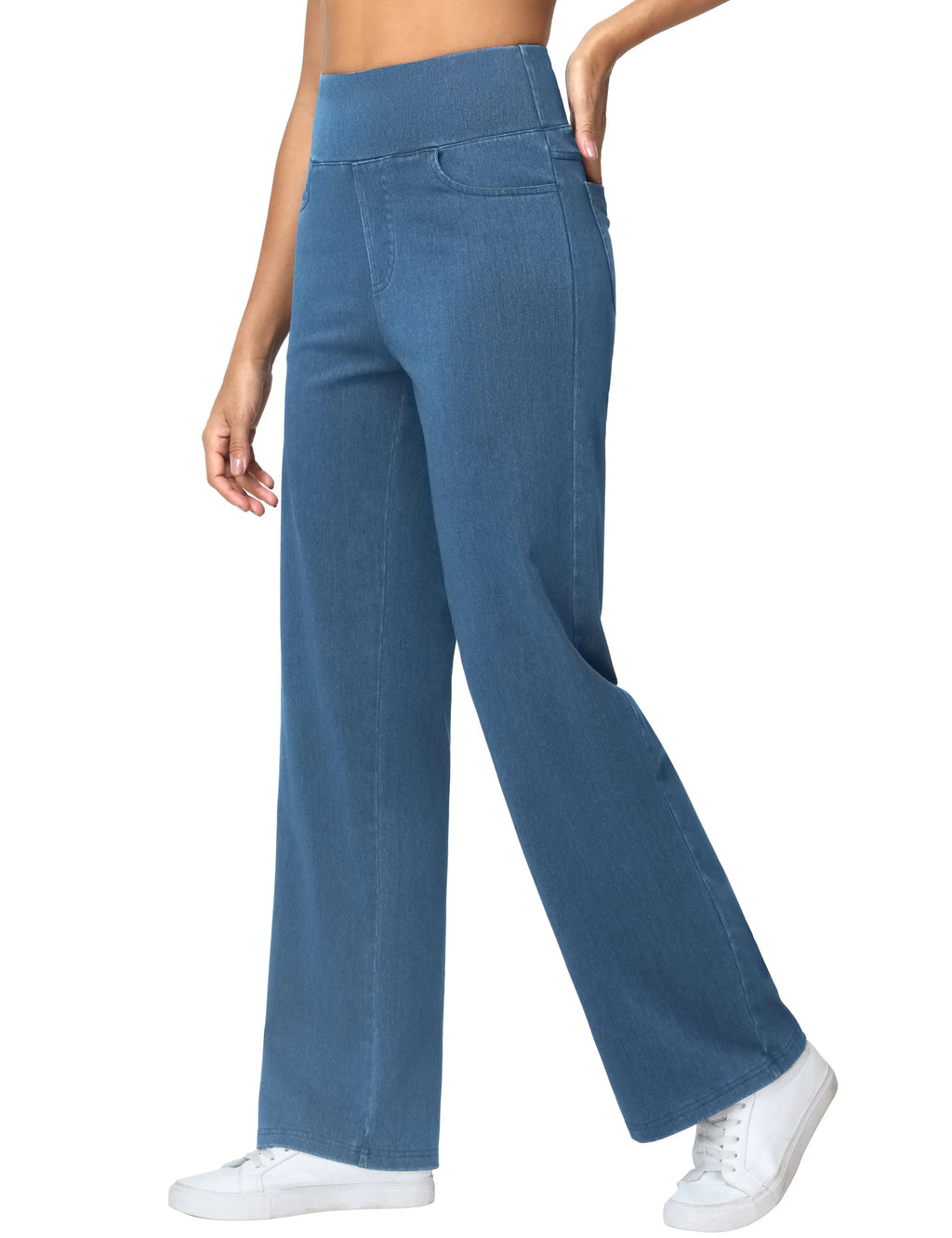 High Waisted Pull on Stretchy Baggy Pants