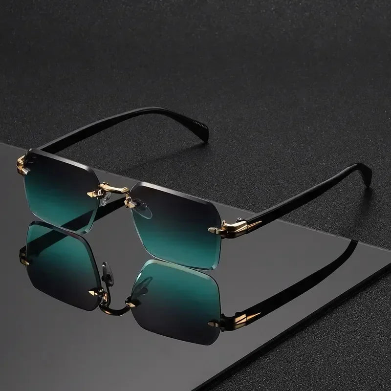 Rimless Rectangle Square Frameless Sunglasses