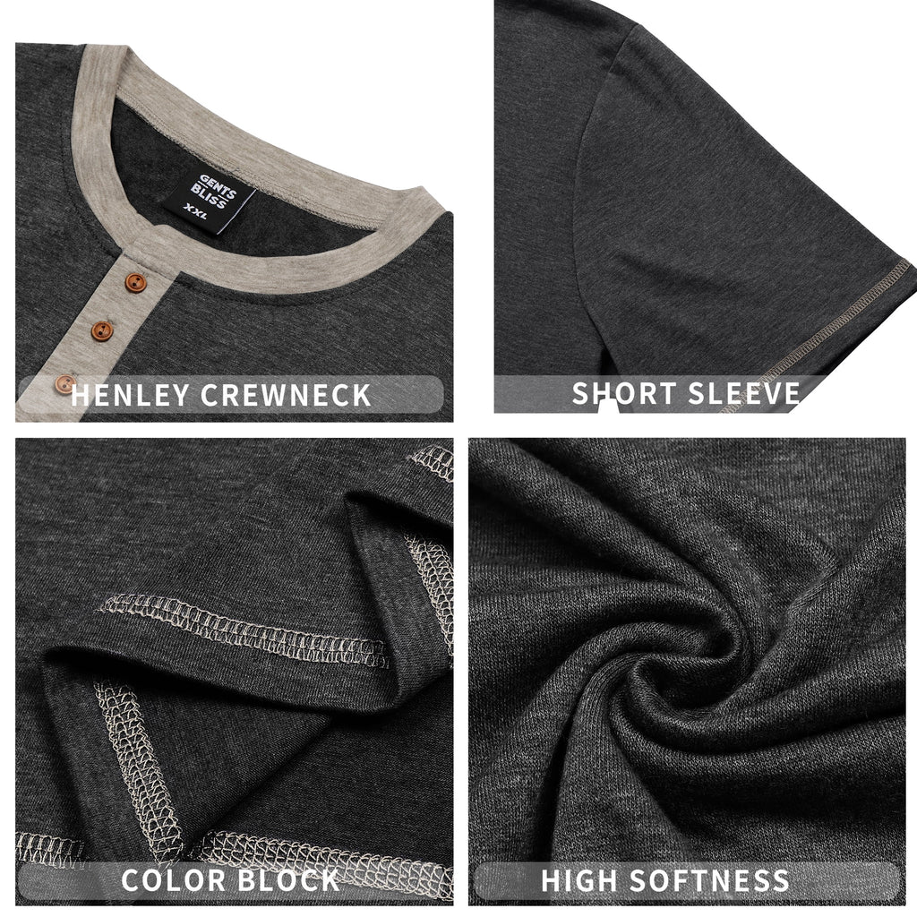 Henley Men Short Sleeve T-Shirts
