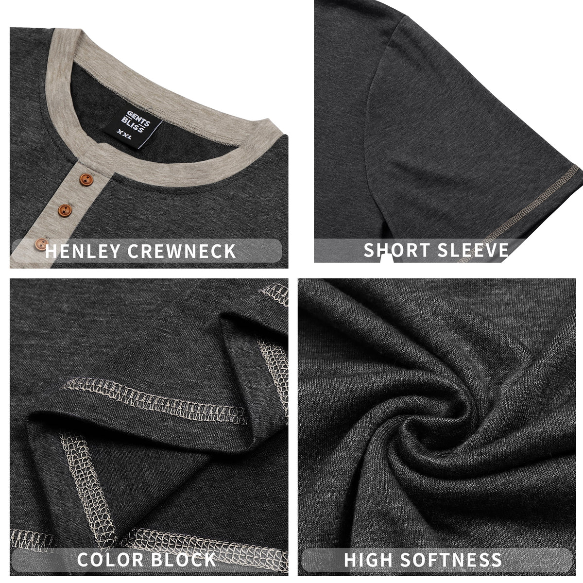 Henley Men Short Sleeve T-Shirts