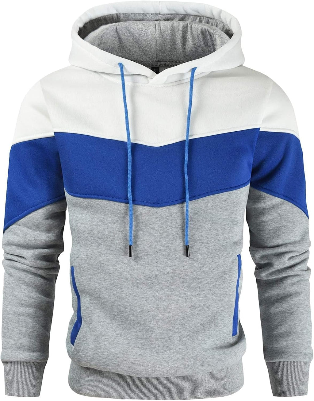 Novelty Color Block Pullover Fleece Hoodie