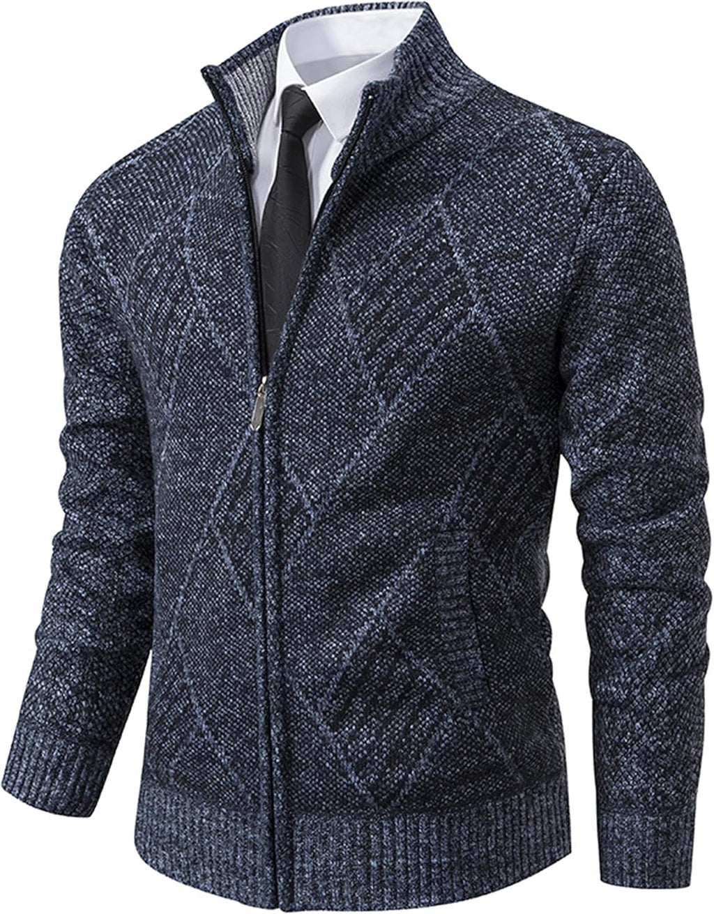 Men Casual Full Zip Sweater