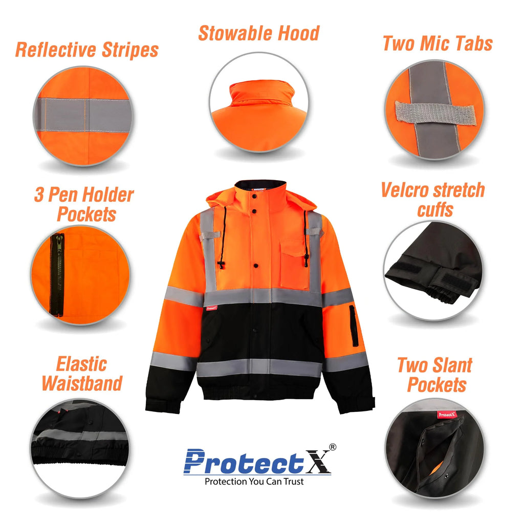 High Visibility Safety Waterproof Bomber Jacket